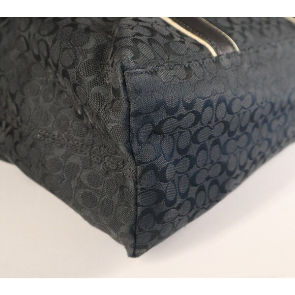 Coach D1069-F77142 Extra Large Signature Tote Bag Jacquard Canvas Zip Top Black - Picture 7 of 16